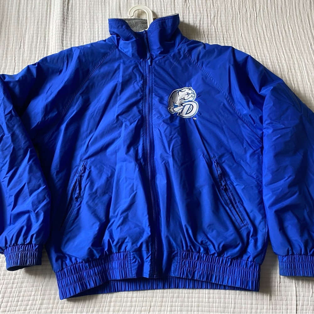 Vintage Blue DRAKE UNIVERSITY lined Windbreaker Jacket with Logo